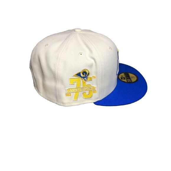 New Era Los Angeles Rams NFL 75th Anniversary Chrome 59FIFTY Fitted Hat Cap Size - Picture 3 of 7